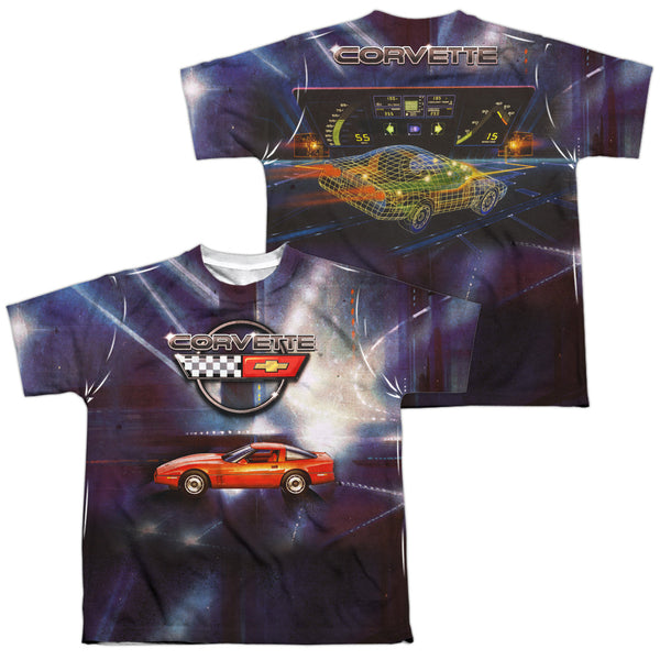 Chevrolet - Lines Of Light (Front - Back Print) Youth Short Sleeve 100% Poly