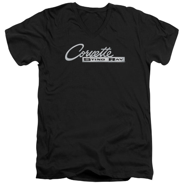 Chevrolet - Chrome Stingray Logo Adult Slim Fit V Neck Cotton