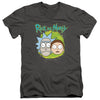 Rick And Morty - Floating Heads Adult Slim Fit V Neck Cotton