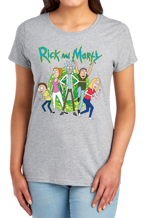 Rick And Morty - Family Fights Together Women's Short Sleeve
