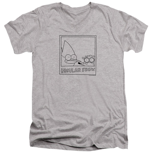 Regular Show - Poloroid Adult Slim Fit V Neck Cotton