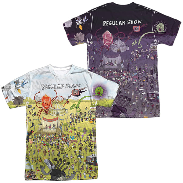 Regular Show - Group Shot (Front - Back Print) Adult Regular Fit Short Sleeve 100% Poly