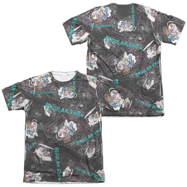 Regular Show - Golf Cart Ride (Front - Back Print) Adult Regular Fit Short Sleeve 65 - 35 Poly - Cotton