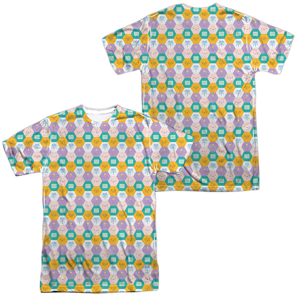 Adventure Time - Hexagon Pattern (Front - Back Print) Adult Regular Fit Short Sleeve 100% Poly