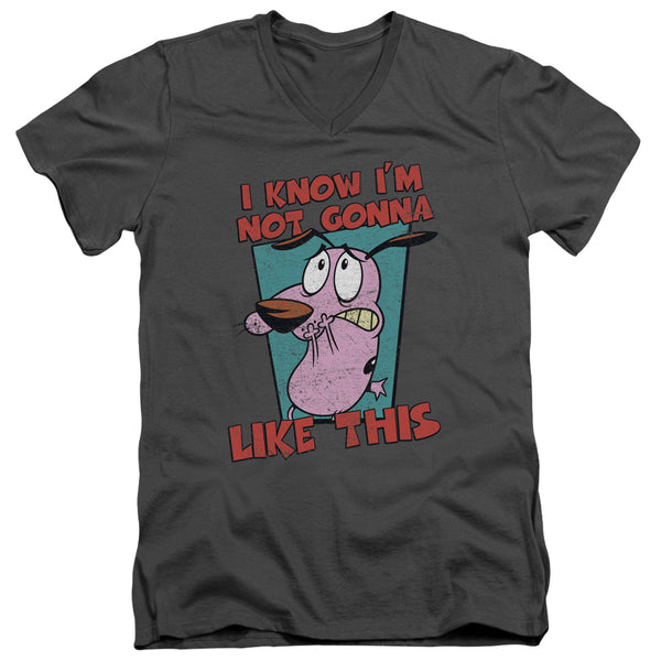 Courage The Cowardly Dog - Not Gonna Like Adult Slim Fit V Neck Cotton