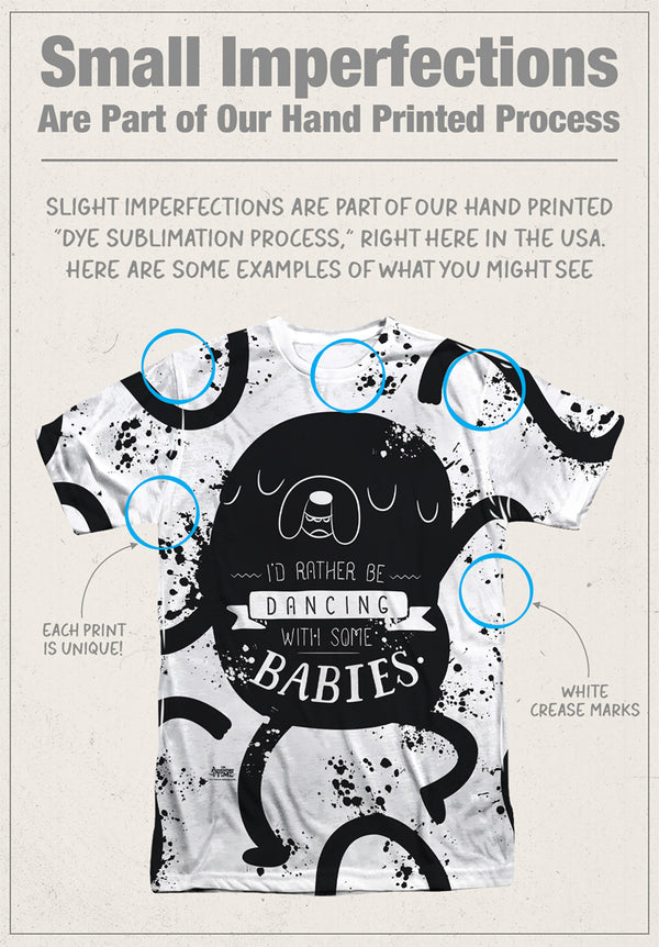 Adventure Time - Dancing With Babies Adult Regular Fit Short Sleeve 100% Poly