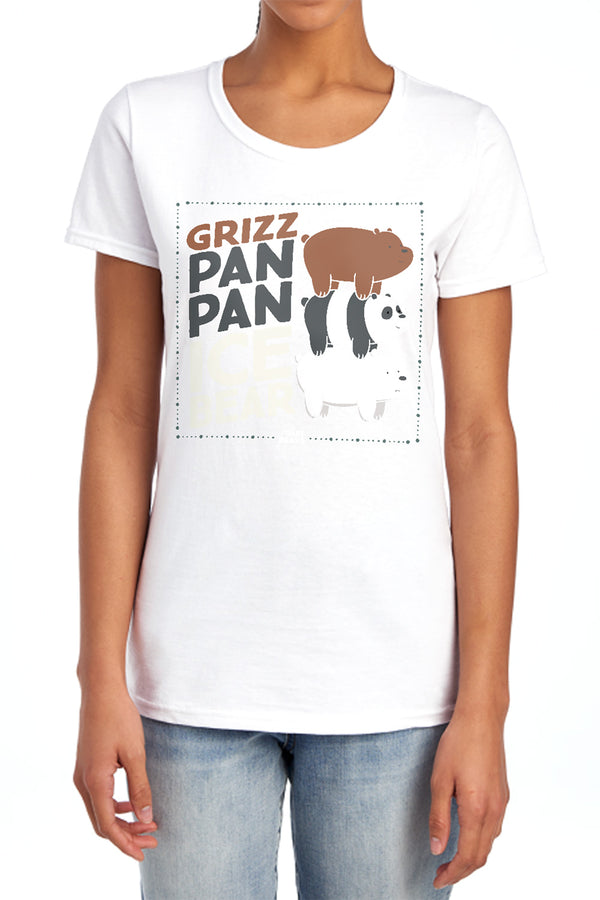We Bare Bears - Grizz Pan Pan ICe Bear Women's Short Sleeve