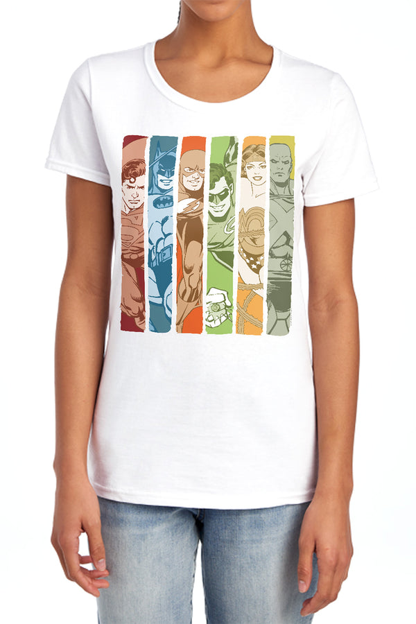 DC - Justice League Columns Women's Short Sleeve