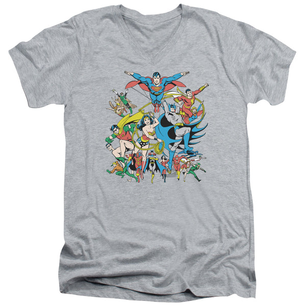DC - Justice League Assemble Adult Slim Fit V Neck Cotton