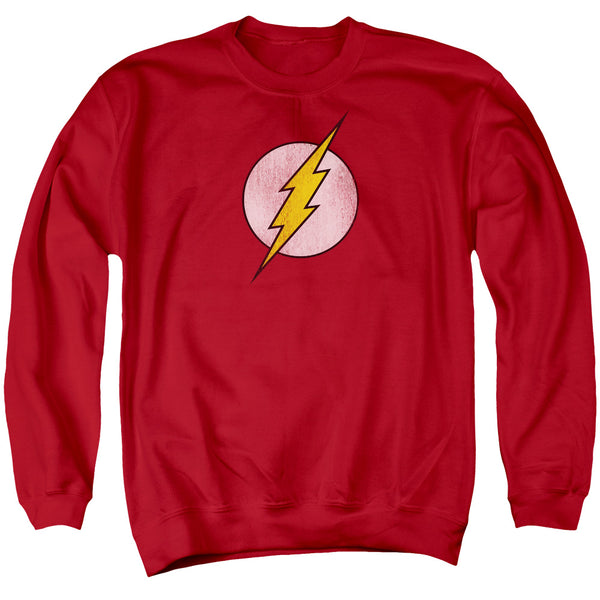 Flash - Flash Logo Distressed Adult Crewneck Sweatshirt