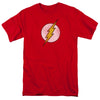 Flash - Flash Logo Distressed Adult Regular Fit Short Sleeve