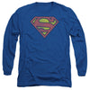 Dc - Retro Supes Logo Distressed Adult Long Sleeve Shirt
