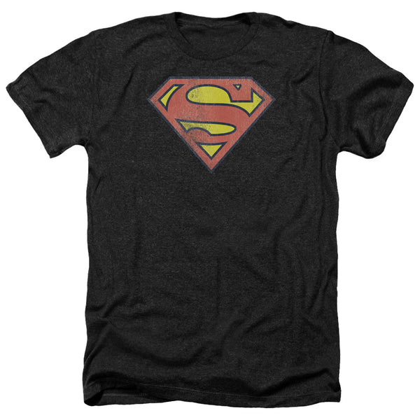 DC - Retro Supes Logo Distressed Adult Regular Fit Heather Short Sleeve