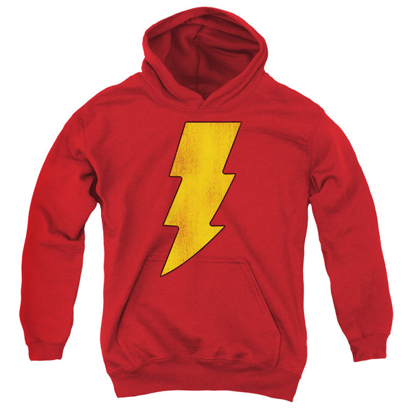 DC - Shazam Logo Distressed Youth Hooded Sweatshirt