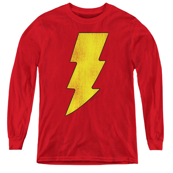 DC - Shazam Logo Distressed L - S Youth