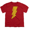 DC - Shazam Logo Distressed Youth Short Sleeve