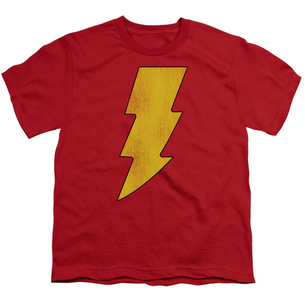 DC - Shazam Logo Distressed Youth Short Sleeve