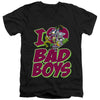 DC - I Heart Bad Boys Adult Slim Fit V Neck Cotton