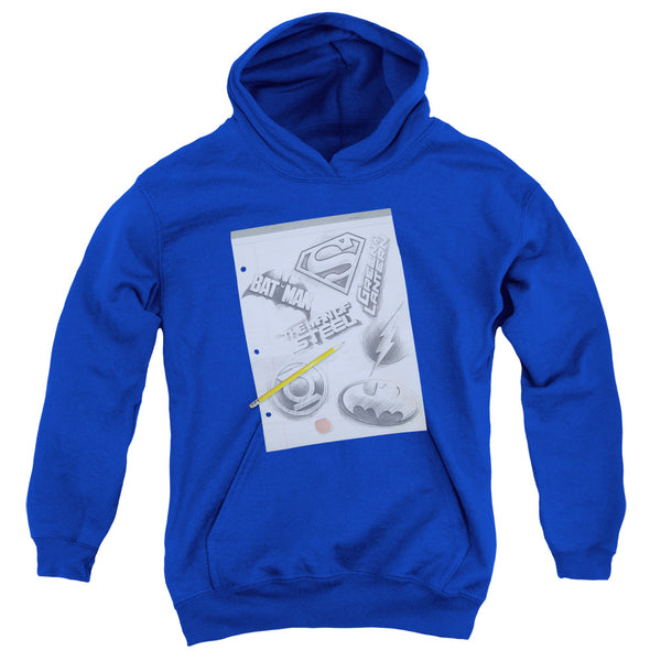 DC - Logo Note Paper Youth Hooded Sweatshirt
