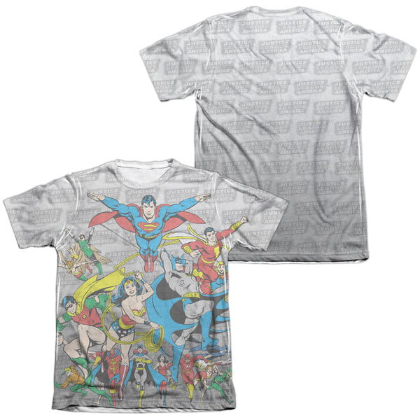 DC - Justice League Assemble Adult Regular Fit Short Sleeve 65 - 35 Poly - Cotton