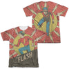 Flash - Vintage Comic Flash (Front - Back Print) Adult Regular Fit Short Sleeve 65 - 35 Poly - Cotton