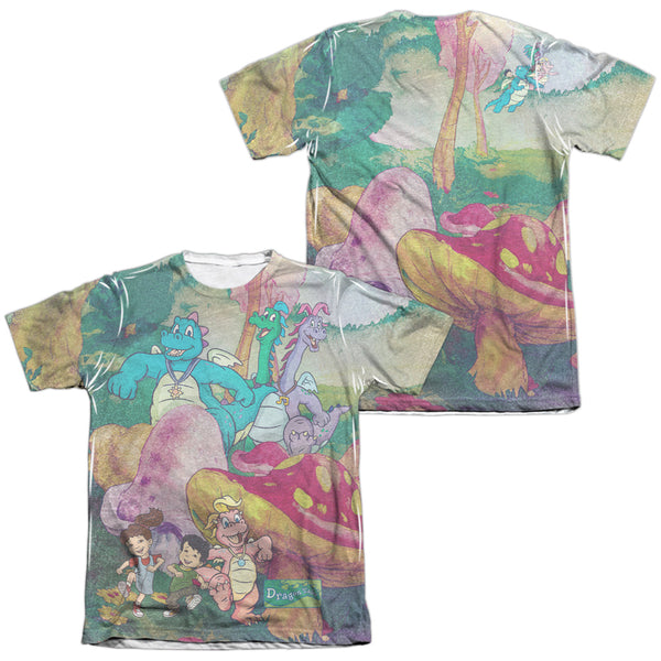 Dragon Tales - Mushroom Meadow (Front - Back Print) Adult Regular Fit Short Sleeve 65 - 35 Poly - Cotton