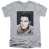 Elvis Presley - Blue Sparkle Adult Slim Fit V Neck Cotton
