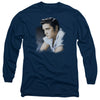 Elvis Presley - Blue Profile Adult Long Sleeve