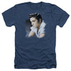 Elvis Presley - Blue Profile Adult Regular Fit Heather Short Sleeve