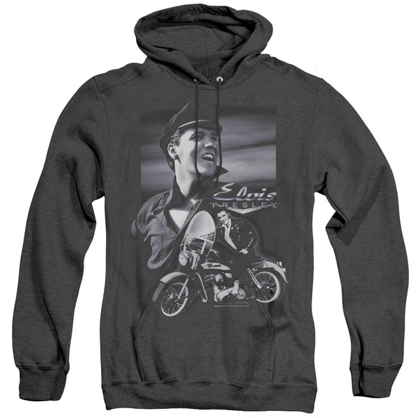 Elvis Presley - Motorcycle Adult Heather Hoodie