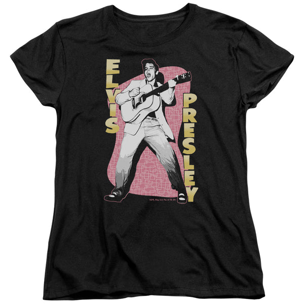 Elvis Presley - Pink Rock Women's Short Sleeve