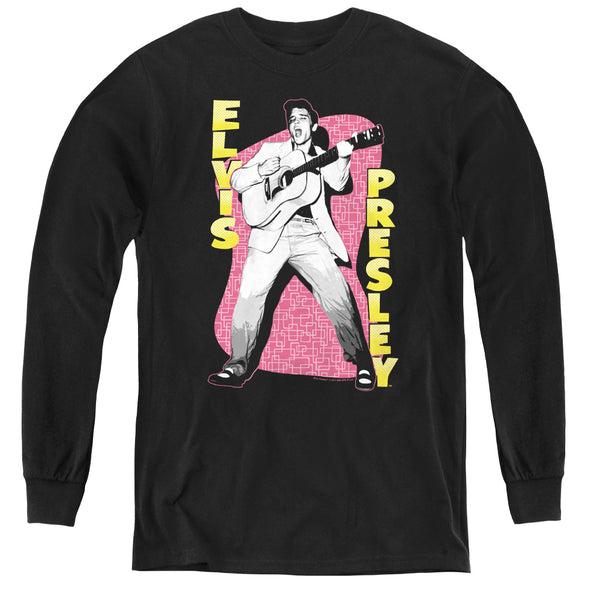 Elvis Presley - Pink Rock L - S Youth