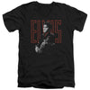 Elvis Presley - Red Guitarman Adult Slim Fit V Neck Cotton