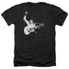 Elvis Presley - Black&White Guitarman Adult Regular Fit Heather Short Sleeve
