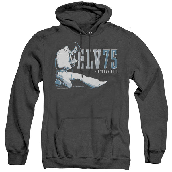 Elvis Presley - Elv 75 Logo Adult Heather Hoodie