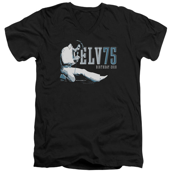 Elvis Presley - Elv 75 Logo Adult Slim Fit V Neck Cotton