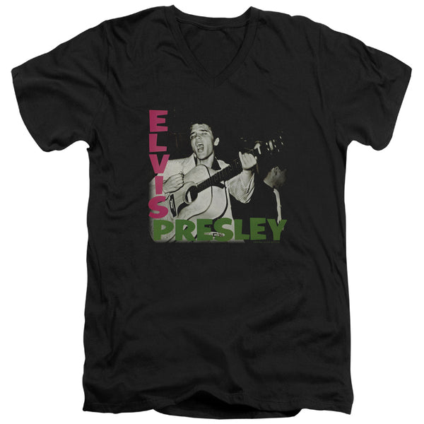 Elvis Presley - Elvis Presley Album Adult Slim Fit V Neck Cotton