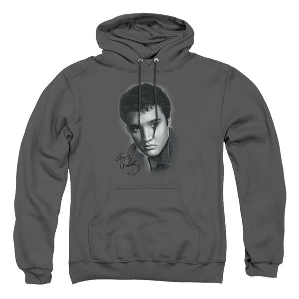 Elvis Presley - Grey Portrait Adult Pullover Hoodie