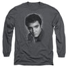 Elvis Presley - Grey Portrait Adult Long Sleeve