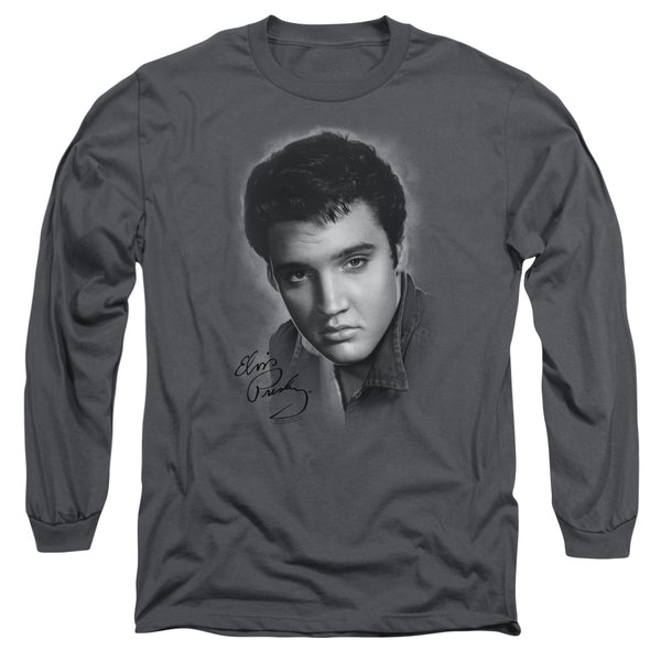 Elvis Presley - Grey Portrait Adult Long Sleeve