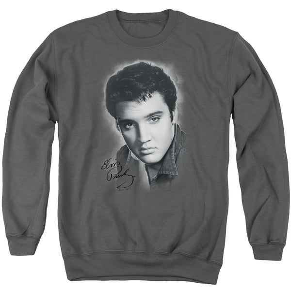 Elvis Presley - Grey Portrait Adult Crewneck Sweatshirt