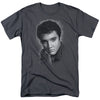 Elvis Presley - Grey Portrait Adult Regular Fit Short Sleeve