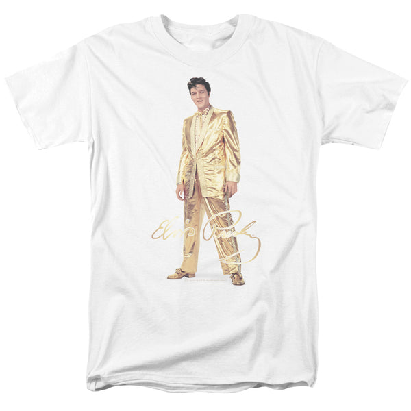Elvis Presley - Gold Lame Suit Adult Regular Fit Short Sleeve