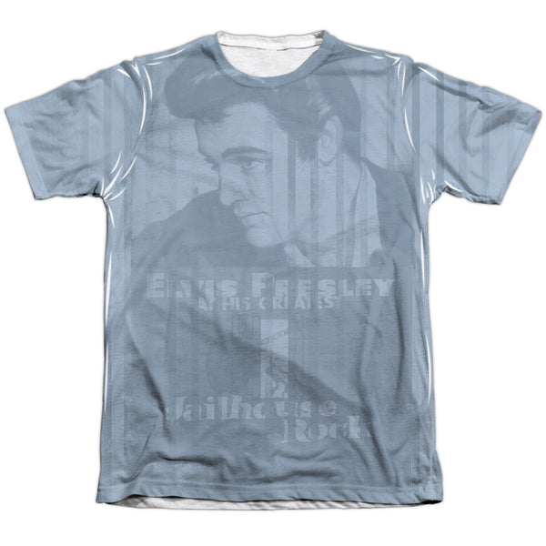 Elvis Presley - Jailhouse Poster All Over Adult Regular Fit Short Sleeve 65 - 35 Poly - Cotton