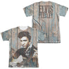 Elvis Presley - Woodgrain (Front - Back Print) Adult Regular Fit Short Sleeve 65 - 35 Poly - Cotton