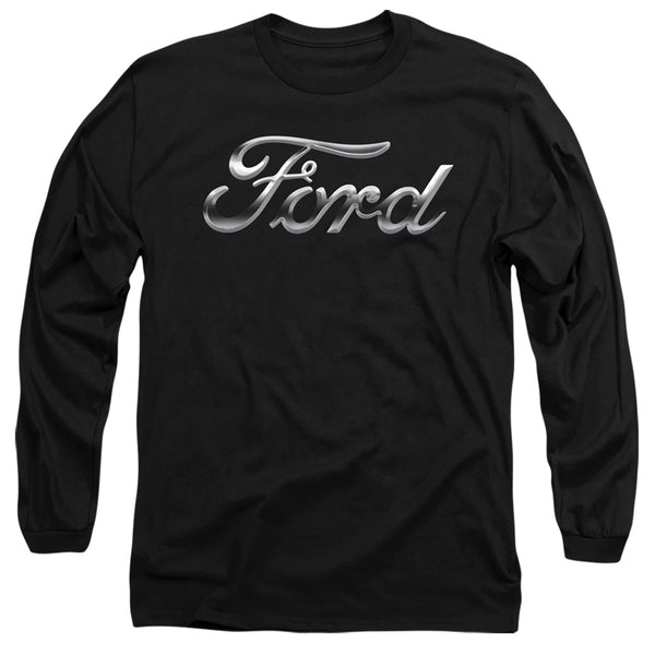Ford - Chrome Ford Logo Adult Long Sleeve