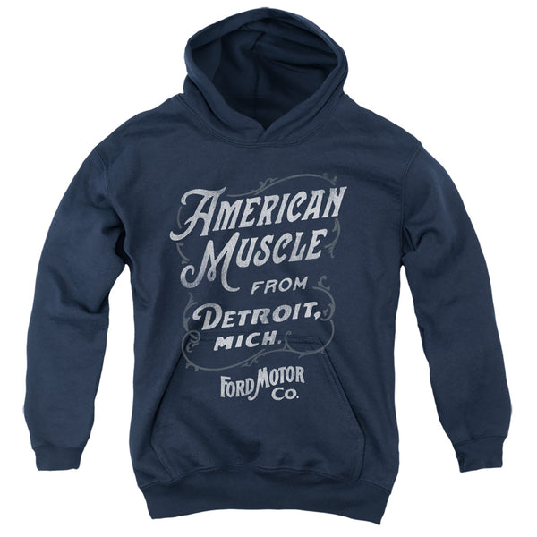 Ford - American Muscle Classic Script Youth Hooded Sweatshirt