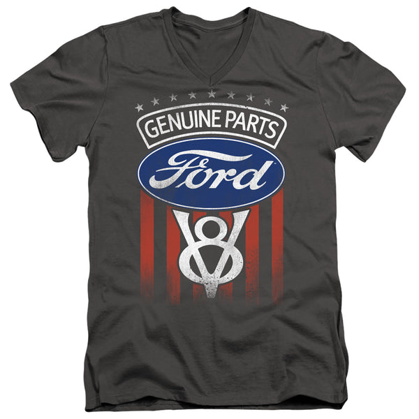 Ford - Genuine Parts Flag Adult Slim Fit V Neck Cotton