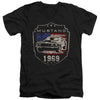Ford - Mustang 1969 Flag Adult Slim Fit V Neck Cotton