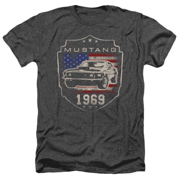 Ford - Mustang 1969 Flag Adult Regular Fit Heather Short Sleeve